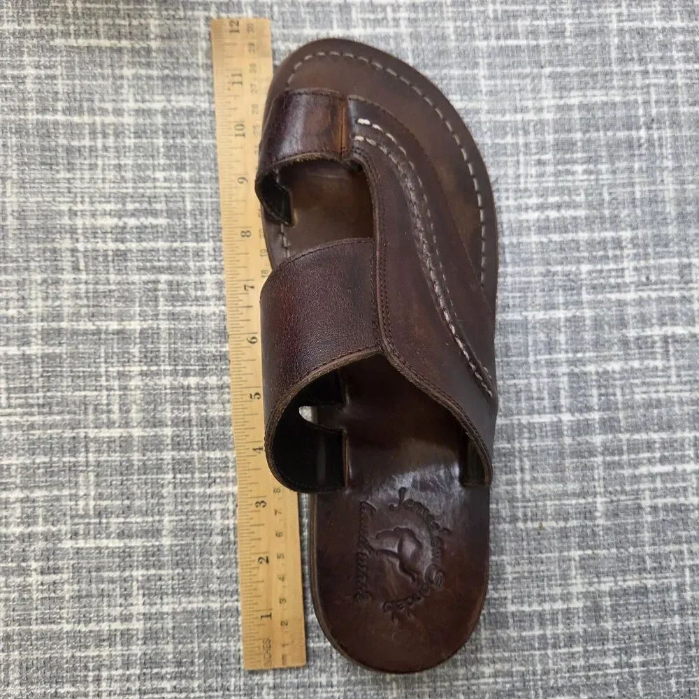 Jerusalem Sandals Peter Leather Toe Strap Sandal Men's 43 (10) Brown (HTF Size)
